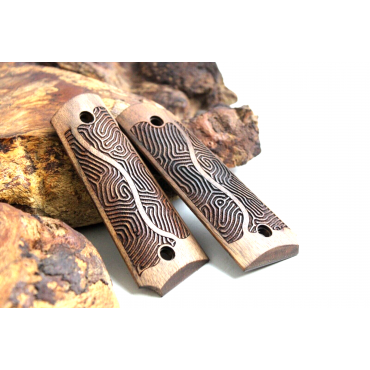 New Colt 1911 Grips, Full Size Walnut Wood Grips 	KSD-01792