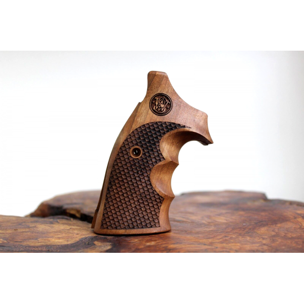 Smith Wesson K/L - Frame Open Back Square Butt Walnut Wood Grips 	KSD-01802