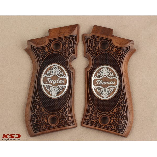 KSD Brand Beretta 81F, 81 FS, 84 F, 84 FS, 84 Cheetah Compatible Walnut Grip 	KSD-00292