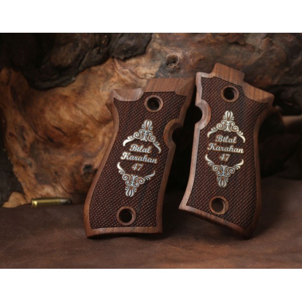 KSD Brand Beretta 81F, 81 FS, 84 F, 84 FS, 84 Cheetah Compatible Walnut Grip 	KSD-00340