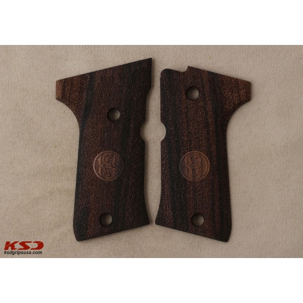 KSD Brand Beretta 92 Compact Compatible Walnut Grips Striped(Full)	KSD-00256