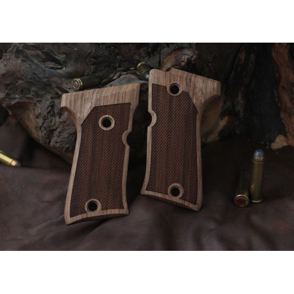 KSD Brand Beretta 92 Compact Compatible Walnut Grips Diamond 	KSD-00376