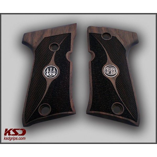 KSD Brand Beretta 92 Compact Compatible Walnut Grips Double-Checkering 	KSD-00381