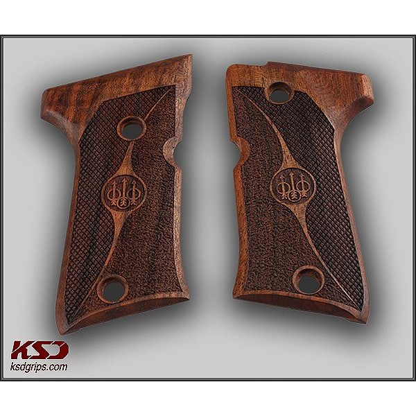 KSD Brand Beretta 92 Compact Compatible Walnut Grips Double-Checkering 	KSD-00382