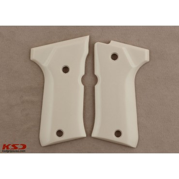 KSD Brand Beretta 92 Compact Compatible Ivory Acrylic Grips 	KSD-00259