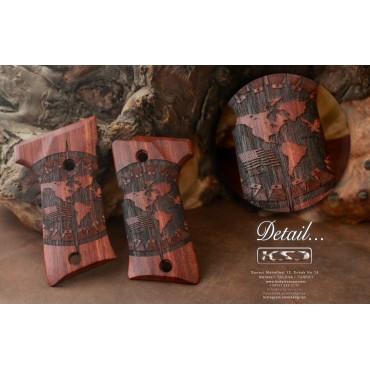 KSD Brand Beretta 92 Compact Compatible Rosewood Grips Other Designs 	KSD-00261