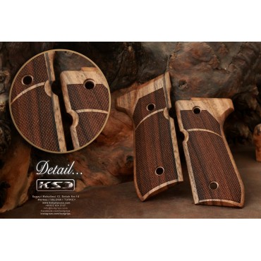 KSD Brand Beretta 92FS, 92A1, 92G, 92D, 96, M9 Compatible Walnut Grips Diamond 	KSD-00235