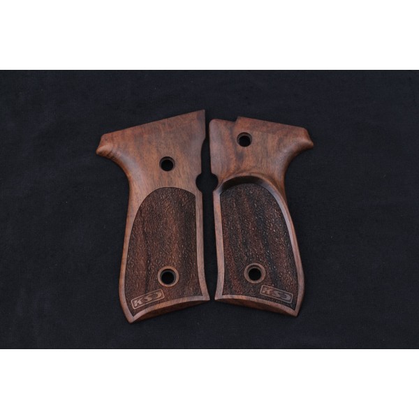 KSD Brand Beretta 92FS, 92A1, 92G, 92D, 96, M9 Compatible Walnut Grips Stripled 	KSD-00455