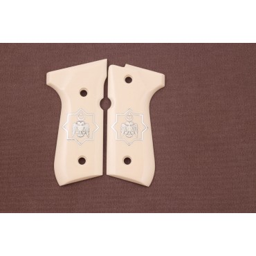 KSD Brand Beretta 92FS, 92A1, 92G, 92D, 96, M9 Compatible Ivory Acrylic Grips 	KSD-00367	