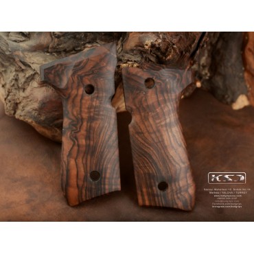 KSD Brand Beretta 92FS, 92A1, 92G, 92D, 96, M9 Compatible Root Walnut Grips 	KSD-00239