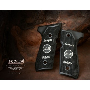 KSD Brand Beretta 92FS, 92A1, 92G, 92D, 96, M9 Compatible Black Acrylic Grip 	KSD-00247