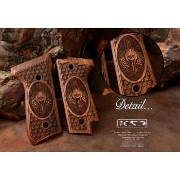 KSD Brand Beretta 92S Compatible Walnut Grips Framed	KSD-00266