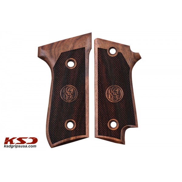 KSD Brand Beretta 92S Rare Compatible Walnut Grips Diamond	KSD-00341