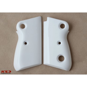 KSD Brand Beretta Mod 71 - 72 - 75 Jaguar Compatible White Acrylic Grips	KSD-00281