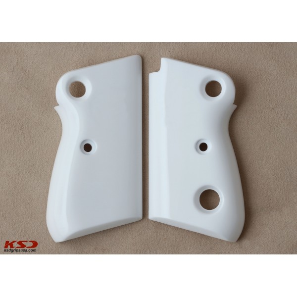 KSD Brand Beretta Mod 71 - 72 - 75 Jaguar Compatible White Acrylic Grips	KSD-00281