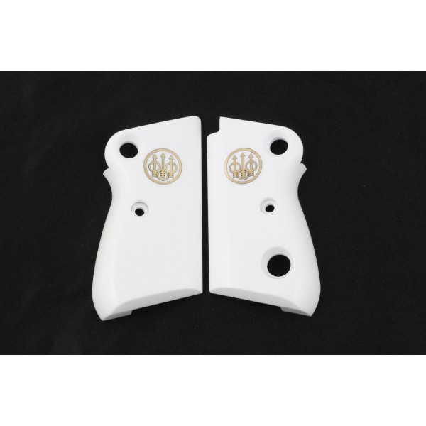 KSD Brand Beretta Mod 71 - 72 - 75 Jaguar Compatible White Acrylic Grips	KSD-00384