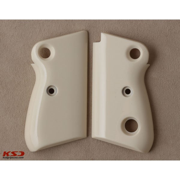 KSD Brand Beretta Mod 71 - 72 - 75 Jaguar Compatible Ivory Acrylic Grips	KSD-00282