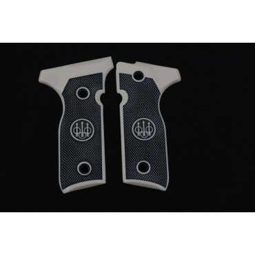 KSD Brand Beretta Mod 8000 / 8040 F Stoger Compatible White Acrylic Grip Diamond	KSD-00445