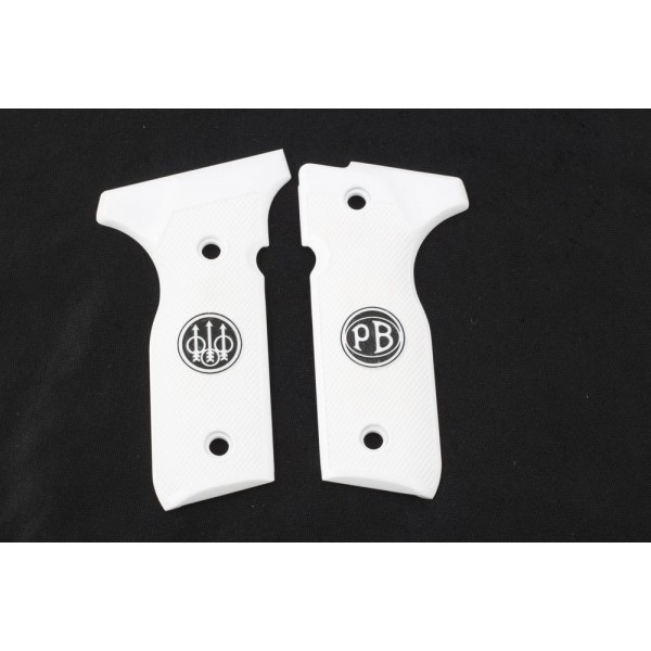 KSD Brand Beretta Mod 8000 / 8040 F Stoger Compatible White Acrylic Grips	KSD-00446