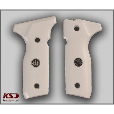 KSD Brand Beretta Mod 8000 / 8040 F Stoger Compatible Ivory Acrylic Grips 	KSD-00452