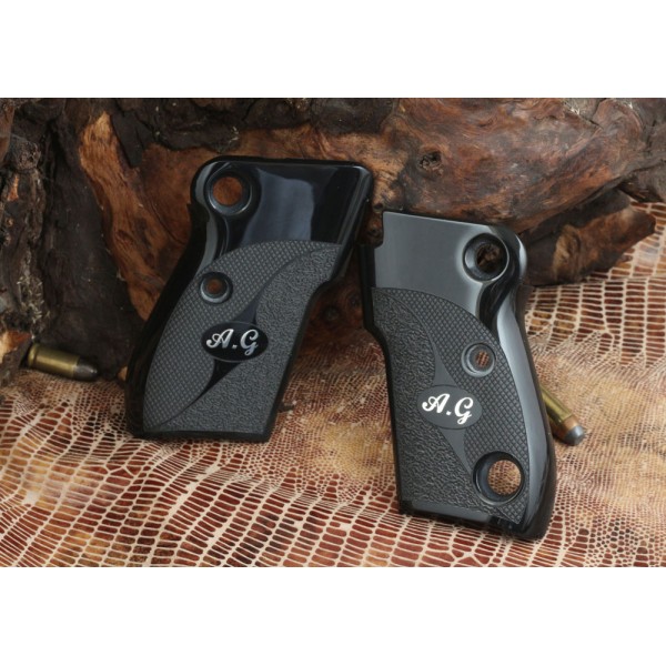 KSD Brand Beretta Mod 951 Compatible Black Acrylic Grips Double-Checkering	KSD-00303