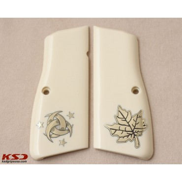 KSD Brand Browning MK3 Compatible Ivory Acrylic Customizable Grips 	KSD-00625