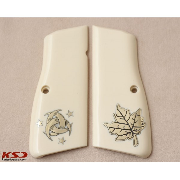 KSD Brand Browning MK3 Compatible Ivory Acrylic Customizable Grips 	KSD-00625