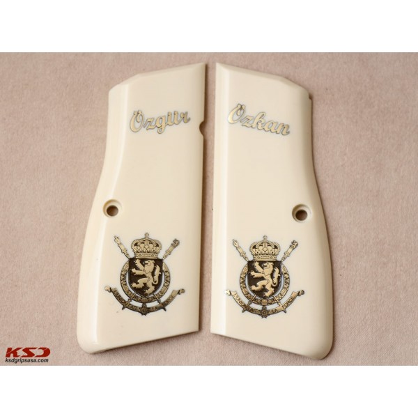 KSD Brand Browning MK3 Compatible Ivory Acrylic Customizable Grips 	KSD-00627