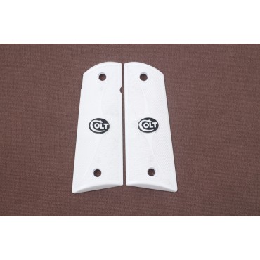 KSD Brand Colt 1911 FIT Model Compatible White Acrylic Grips Double-Checkering	KSD-00072