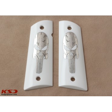 KSD Brand Colt 1911 FIT Model Compatible White Acrylic Customizable Grips	KSD-00075