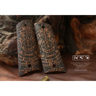 KSD Brand Colt 1911 FIT Model Compatible Walnut Grips Mayan	KSD-00044