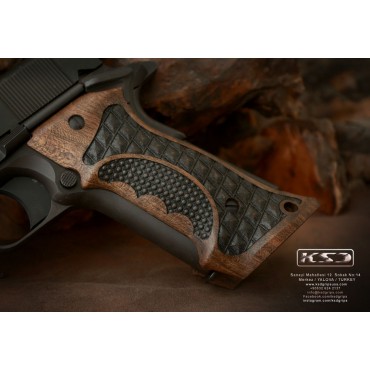 KSD Brand Colt 1911 FIT Model Compatible Walnut Grips Other Designs	KSD-00764