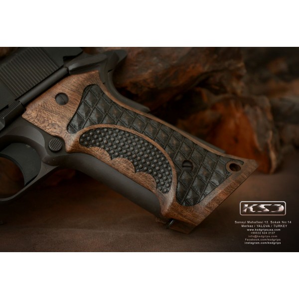 KSD Brand Colt 1911 FIT Model Compatible Walnut Grips Other Designs	KSD-00764