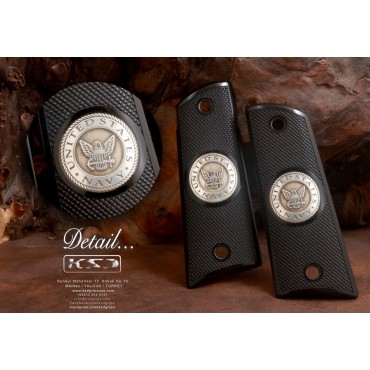 KSD Brand Colt 1911 FIT Model Compatible Black Acrylic Custom Grips Diamond	KSD-00048