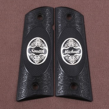 KSD Brand Colt 1911 FIT Model Compatible Black Acrylic Customizable Grips Framed	KSD-00070
