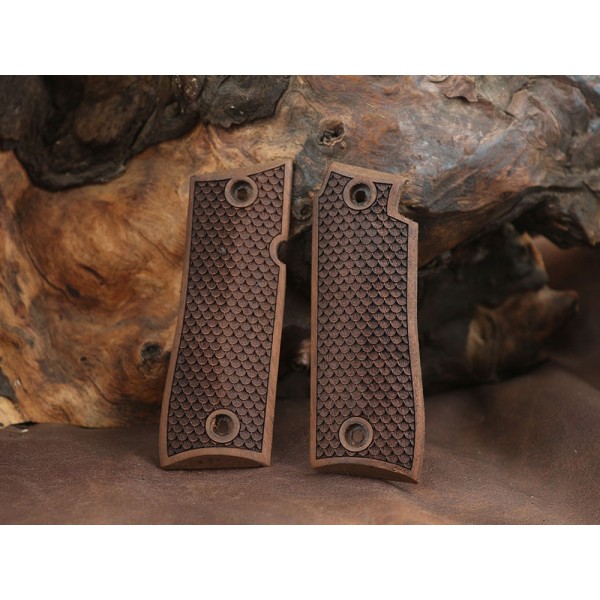 KSD Brand Colt Mustang Plus II Compatible Walnut Grips Dragon Skin	KSD-00751