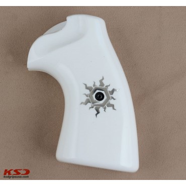 KSD Brand Colt Python (Pre 2020) Compatible White Acrylic Customizable Grips	KSD-00761