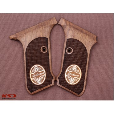 KSD Brand HK Heckler Koch P7M13 Compatible Walnut Customizable Grips Diamond 	KSD-01068