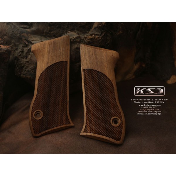 KSD Brand Jericho 941 F / FS Compatible Walnut Grips Diamond 	KSD-00498