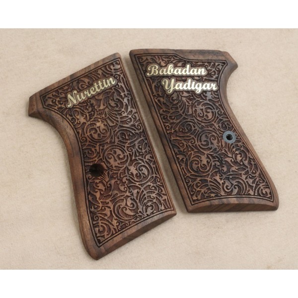 KSD Brand Kırıkkale Kırıkkale Compatible Walnut Customizable Grips Floral 	KSD-01051