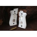 KSD Brand Beretta 81F, 81 FS, 84 F, 84 FS, 84 Cheetah White Acrylic Custom Grip 	KSD-00419