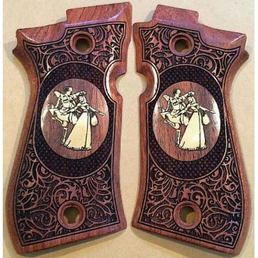 KSD Brand Beretta 81F, 81 FS, 84 F, 84 FS, 84 Cheetah Compatible Rosewood Grip 	KSD-01391