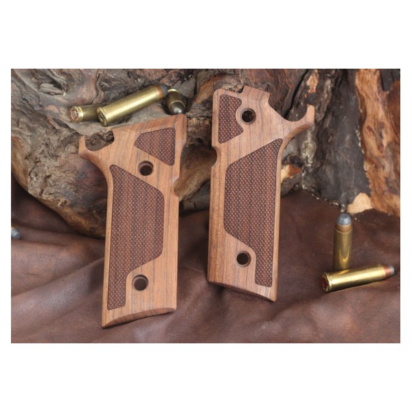 KSD Brand Beretta 92 - 96 Steel I Compatible Walnut Grips 	KSD-01586