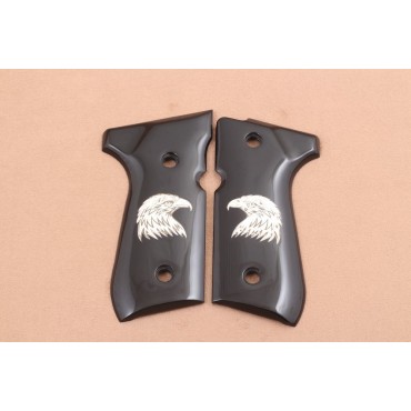 KSD Brand Beretta 92FS, 92A1, 92G, 92D, 96, M9 Compatible Black Acrylic Grips 	KSD-01383