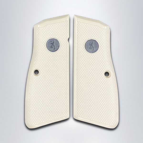 KSD Brand Browning MK3 Compatible Ivory Acrylic Grips Diamond 	KSD-01438