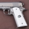 KSD Brand Colt 1911 FIT Model Compatible White Acrylic Grips Double-Checkering	KSD-00072