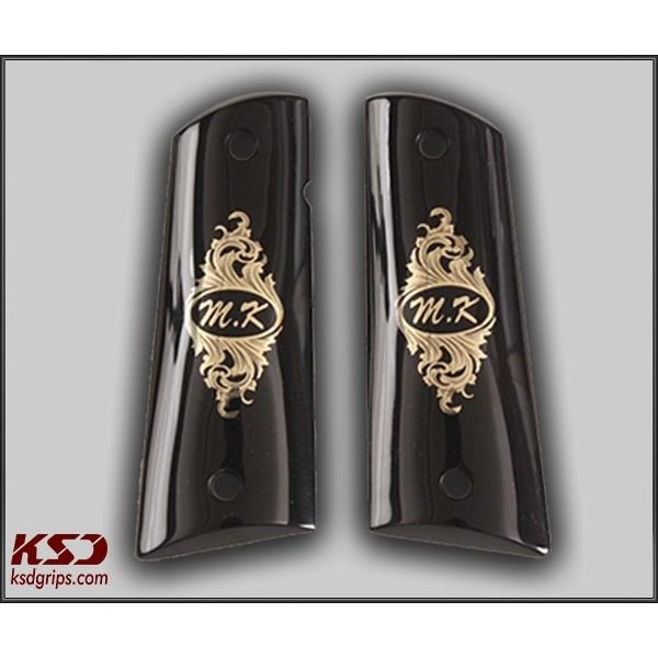 KSD Brand Colt 1911 FIT Model Compatible Black Acrylic Customizable Grips	KSD-01396