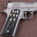 KSD Brand Colt 1911 FIT Model Compatible Black Acrylic Grips American Flag	KSD-00015