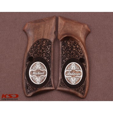 KSD Brand CZ 75, 75B, 75BD, 85 KADET SHADOW1 Compatible Walnut Grip	KSD-01291