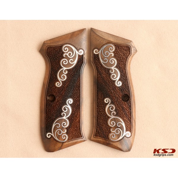 KSD Brand CZ 75, 75B, 75BD, 85 KADET SHADOW1 Compatible Walnut Grip	KSD-01303